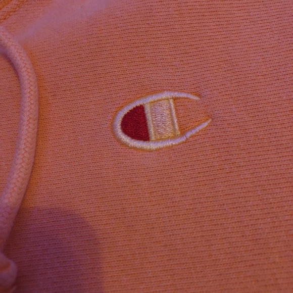 Neon Orange Champion Reverse Weave Hoodie - Picture 3 of 4